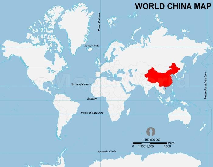 China kwenye ramani ya dunia