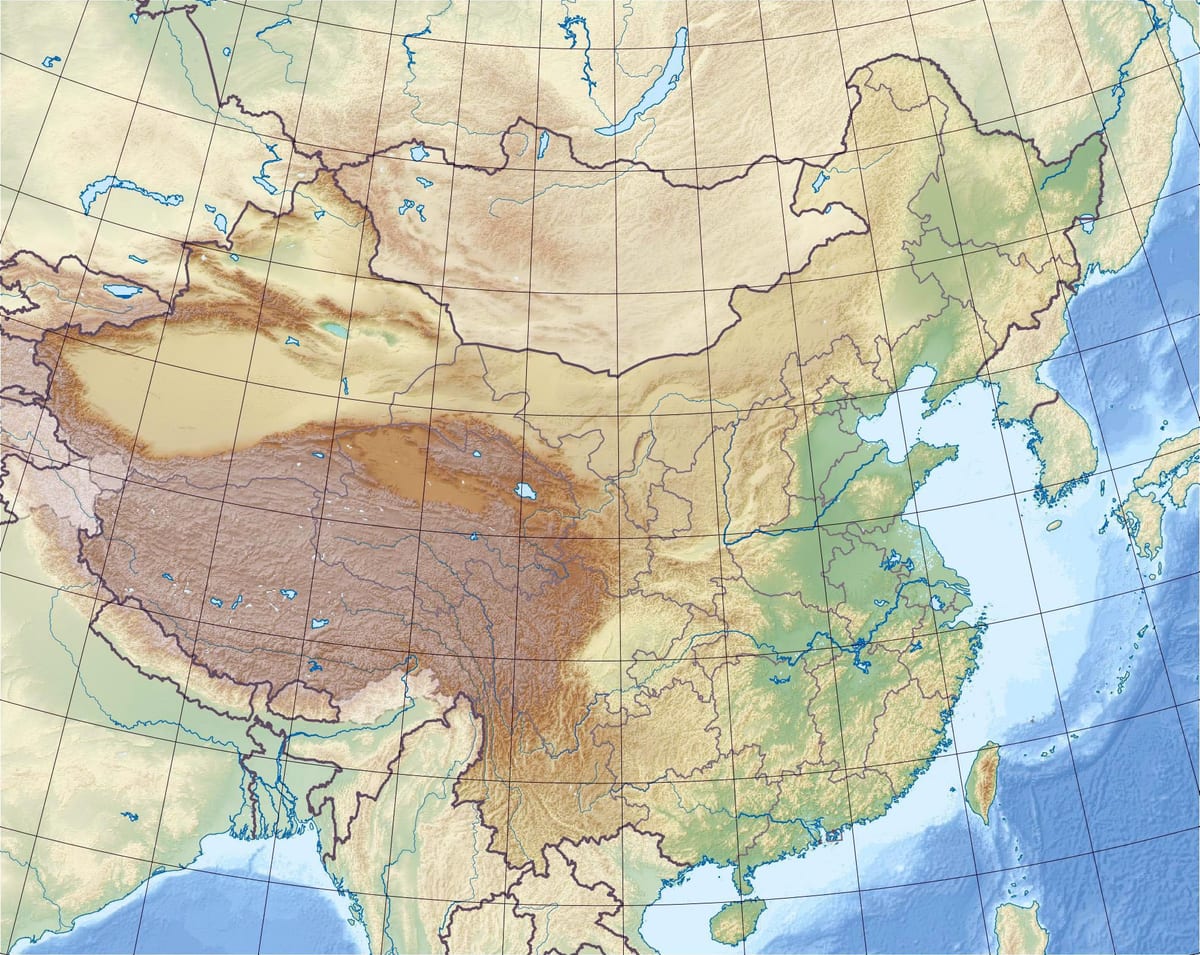 misaada ramani ya China