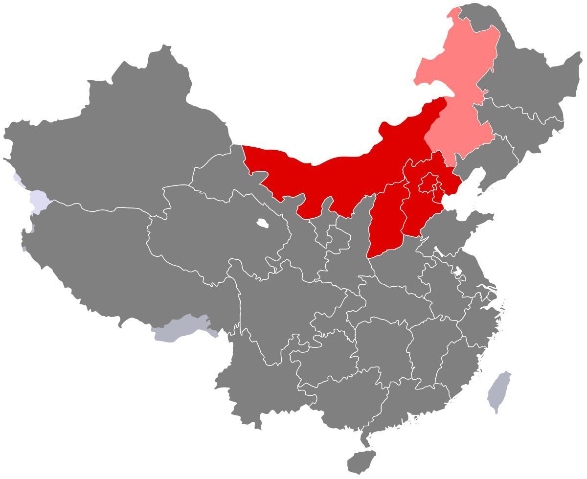 ramani ya kaskazini ya China