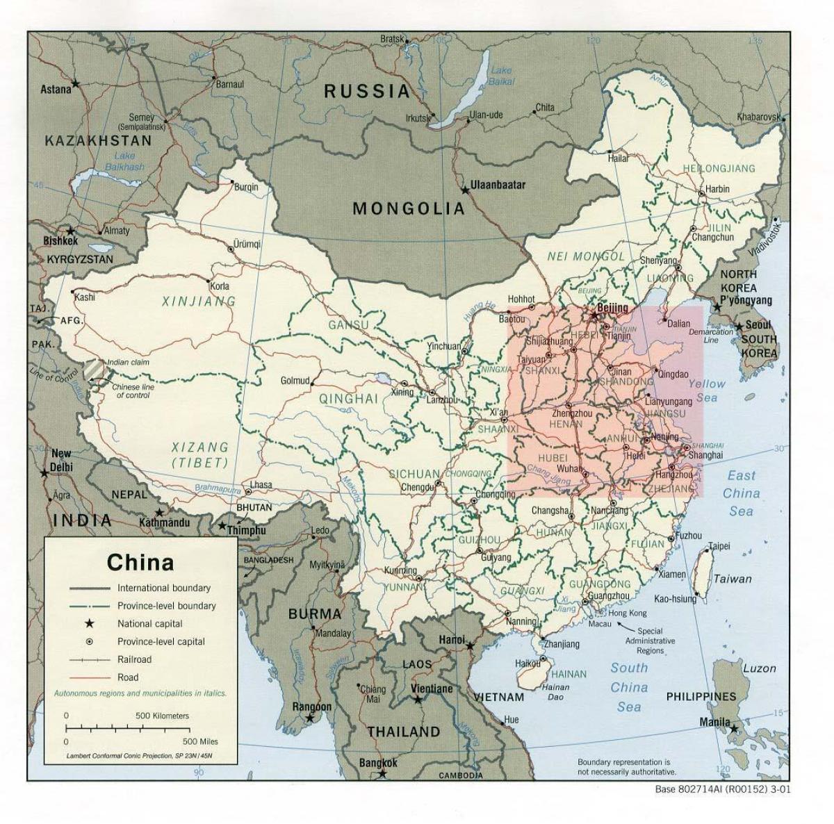 ramani ya kaskazini ya China wazi