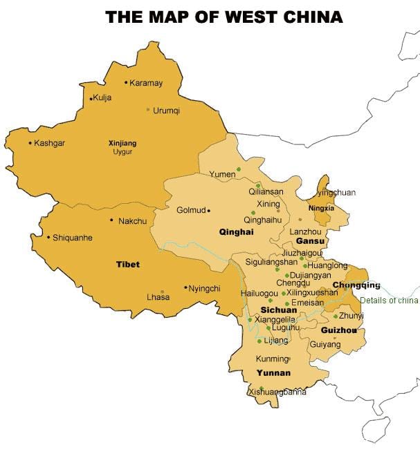 ramani ya magharibi ya China