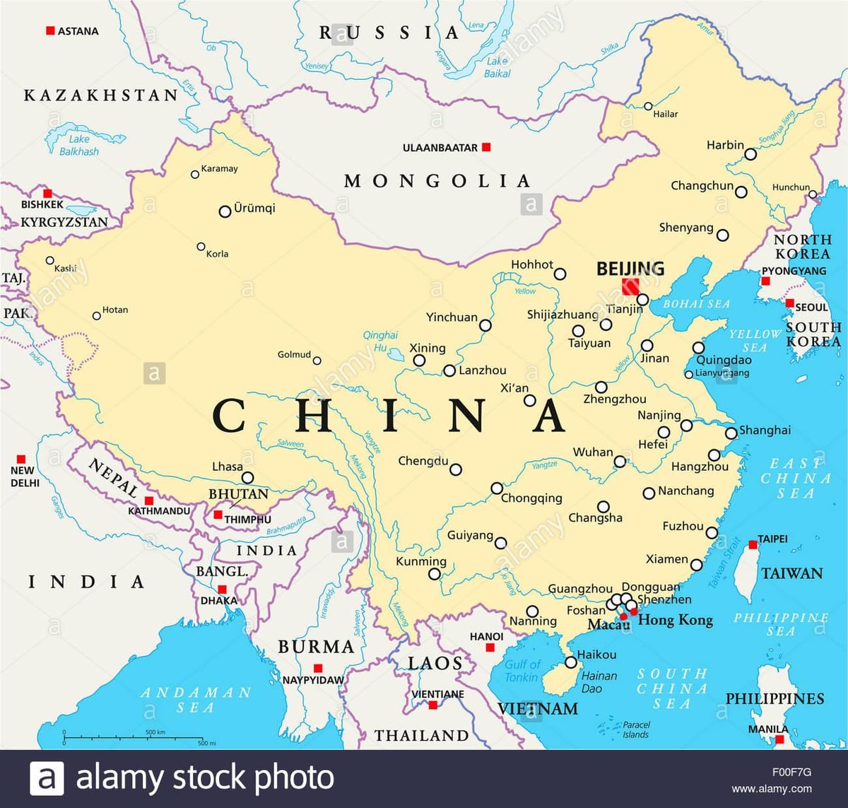 China mji mkuu ramani