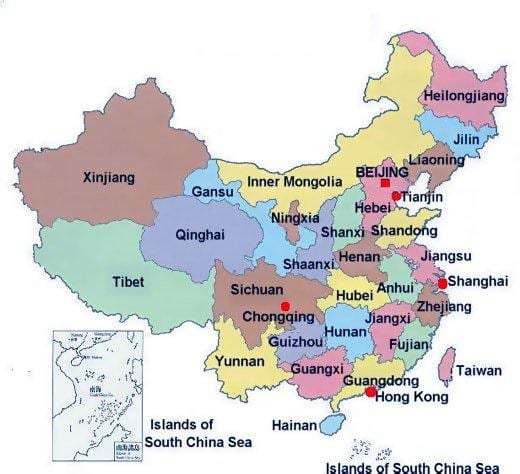 mkoa ramani China