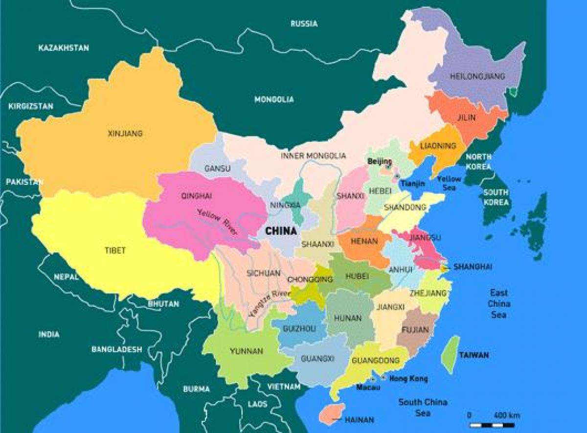 China jimbo ramani katika lugha ya kiingereza