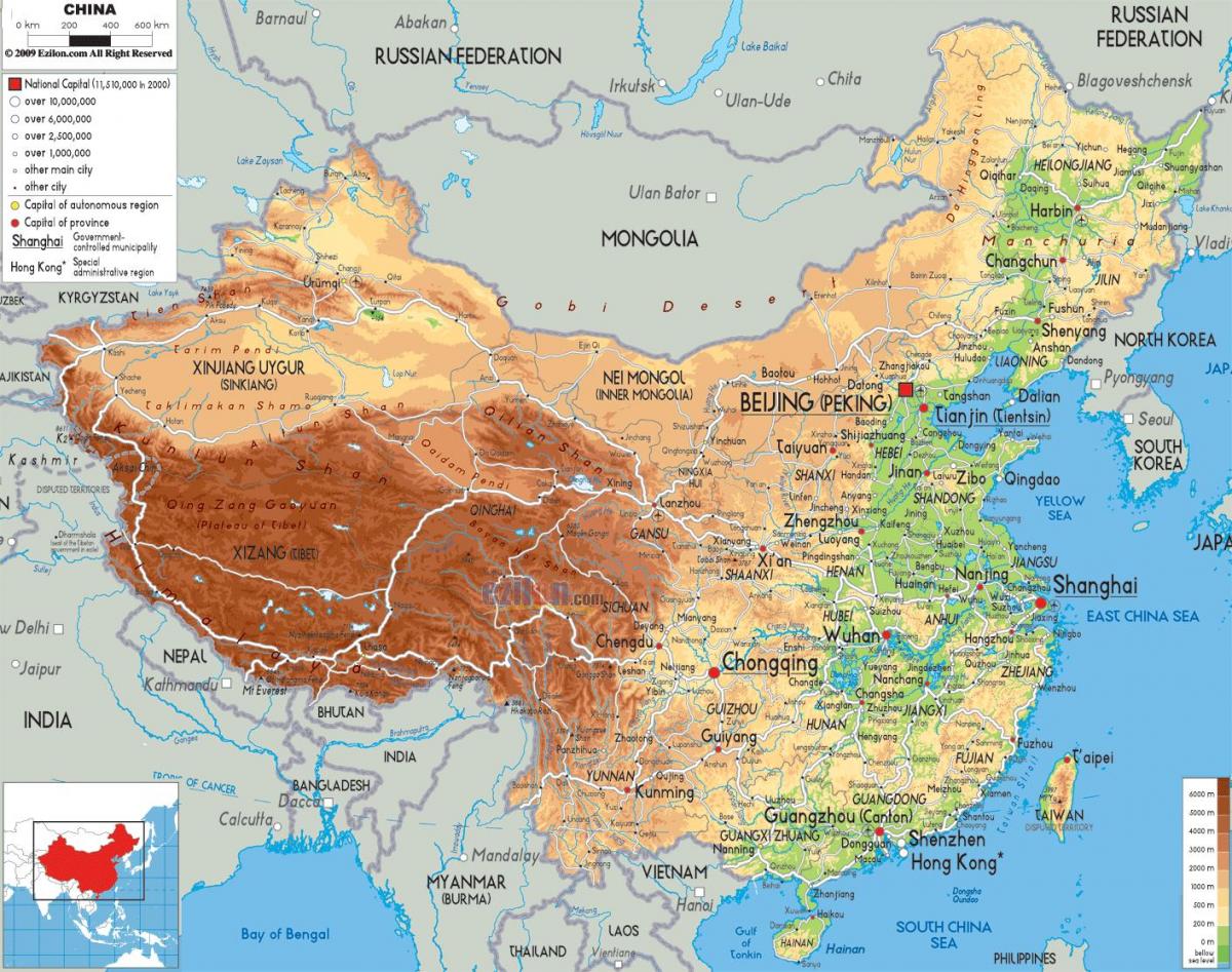 ramani ya China kimwili makala