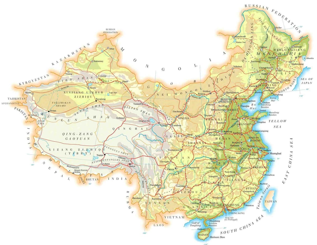 China ramani topography