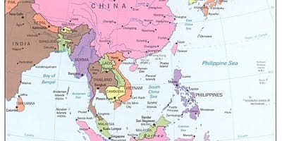 Ramani ya China mashariki njia