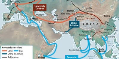 China silk road mradi wa map