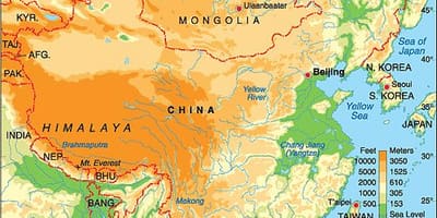 China mwinuko ramani