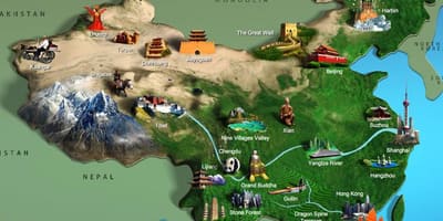Ramani ya China vivutio vya utalii