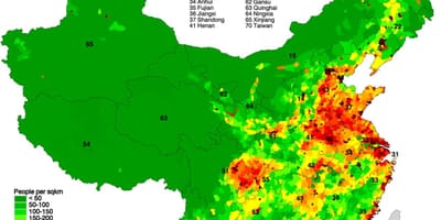 Idadi ya watu usambazaji ramani ya China