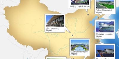 Ramani ya China viwanja vya ndege