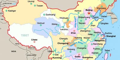 China miji mikubwa ramani