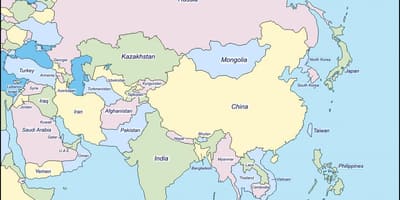 Ramani ya China na nchi inayopakana