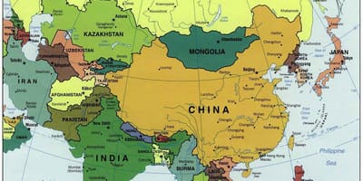 China na nchi jirani ramani