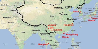 Kusini mwa China ramani